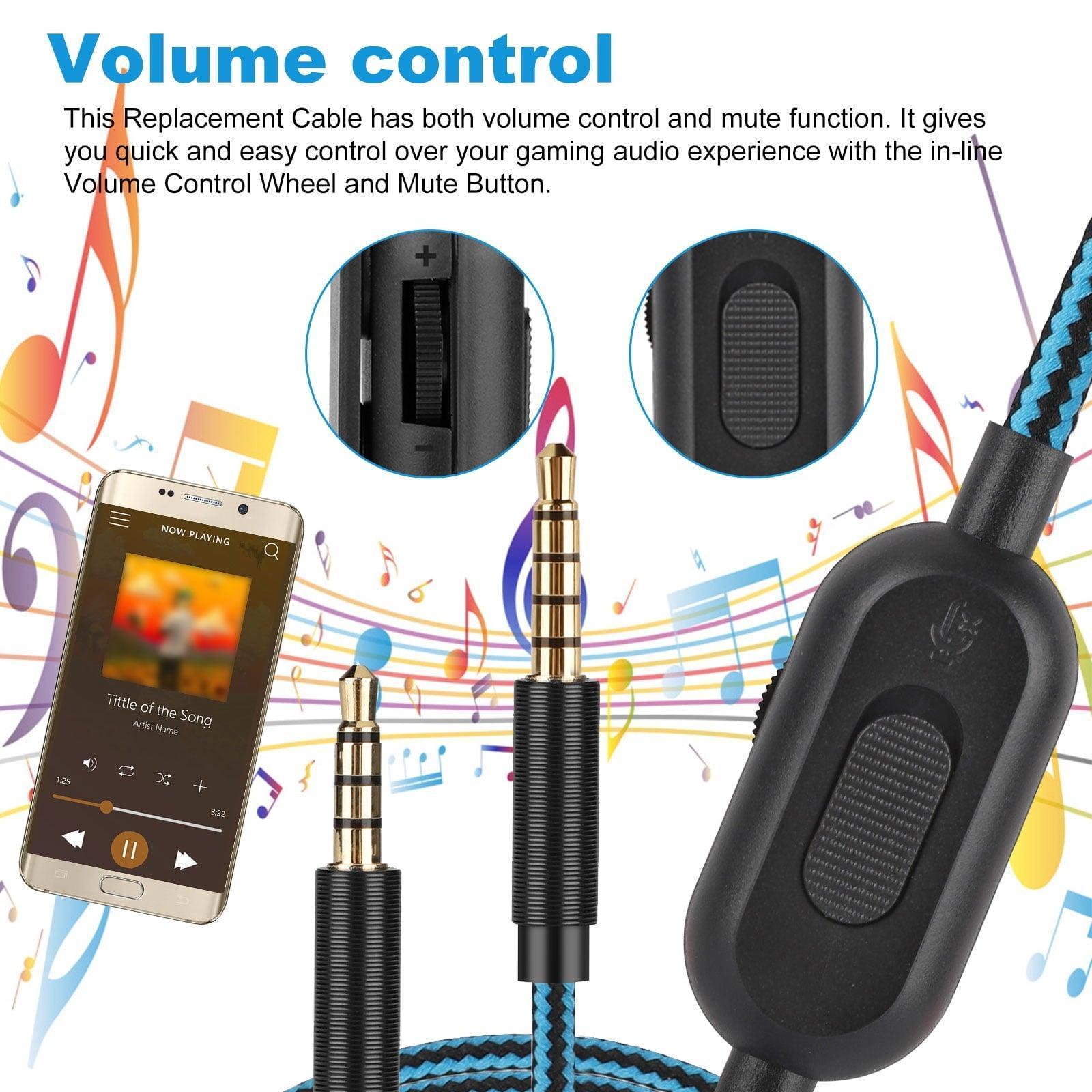 TSV Replacement Cord for Astro A10 A40 Gaming Headset, 6.5 ft Audio Extension Cable with Microphone Mute & Volume Control for Xbox One/PS4/PS5 Controllers - ClubOn