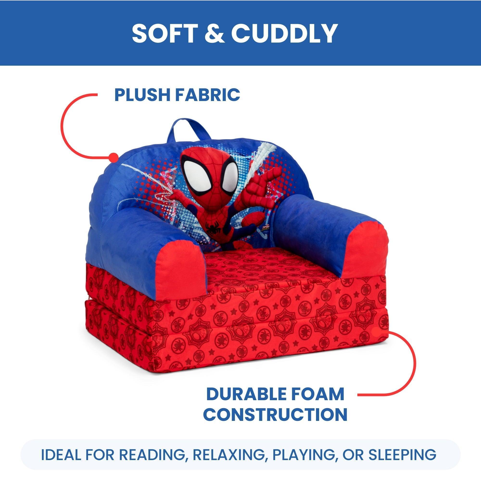 Spidey and His Amazing Friends Cozee Buddy Flip-Out Chair by Delta Children, Blue - ClubOn