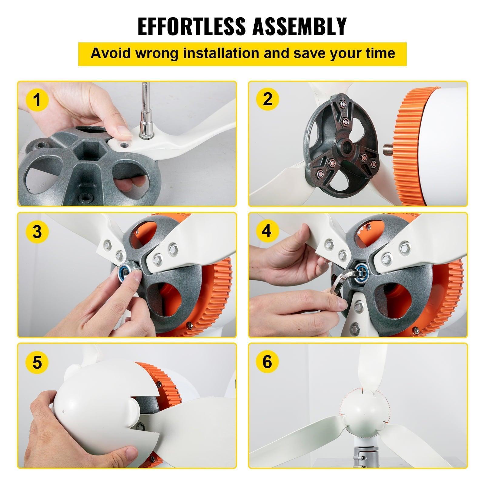 SKYSHALO Wind Turbine Generator – 12V/AC, 400W Wind Power Kit with MPPT Controller, 5 Blades, Auto Adjust Windward Direction - ClubOn