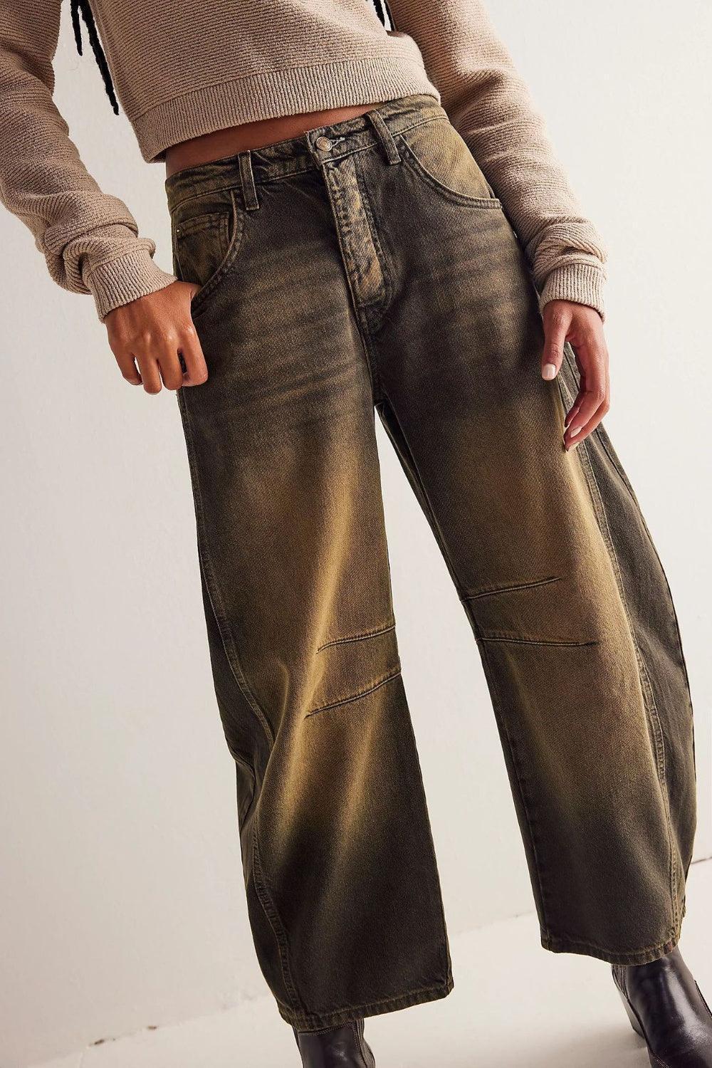 Wide Leg Jeans with Pockets - ClubOn