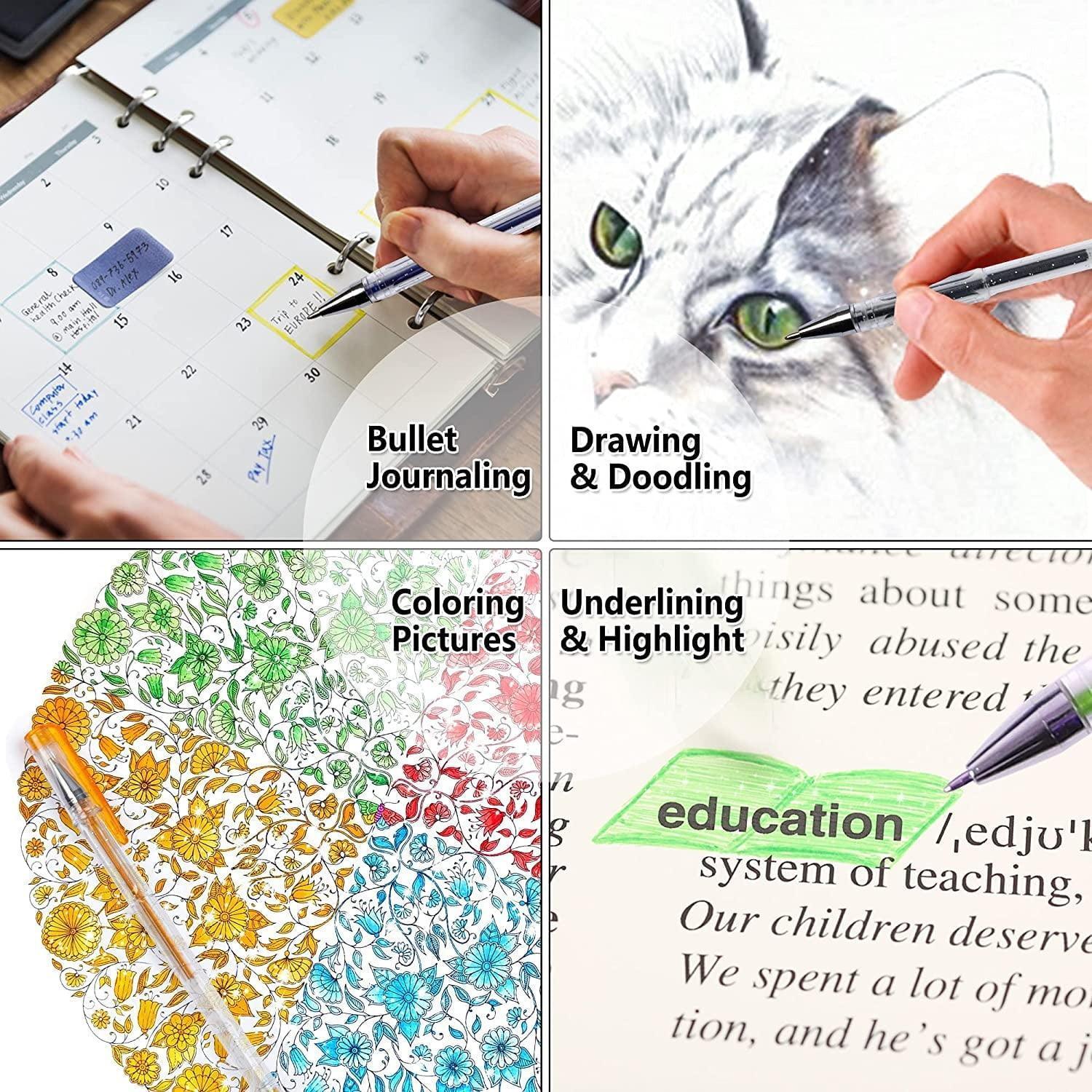 240 Pack Glitter Gel Pens, Shuttle Art 120 Colors Set with 120 Refills for Adult Coloring, Crafting, and Doodling - ClubOn