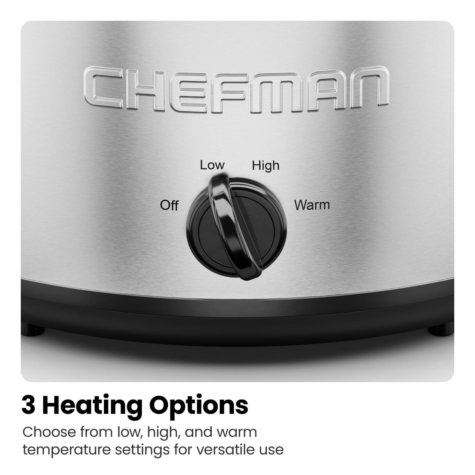 Chefman 6 Qt. Slow Cooker - Locking Lid, Stainless Steel - ClubOn