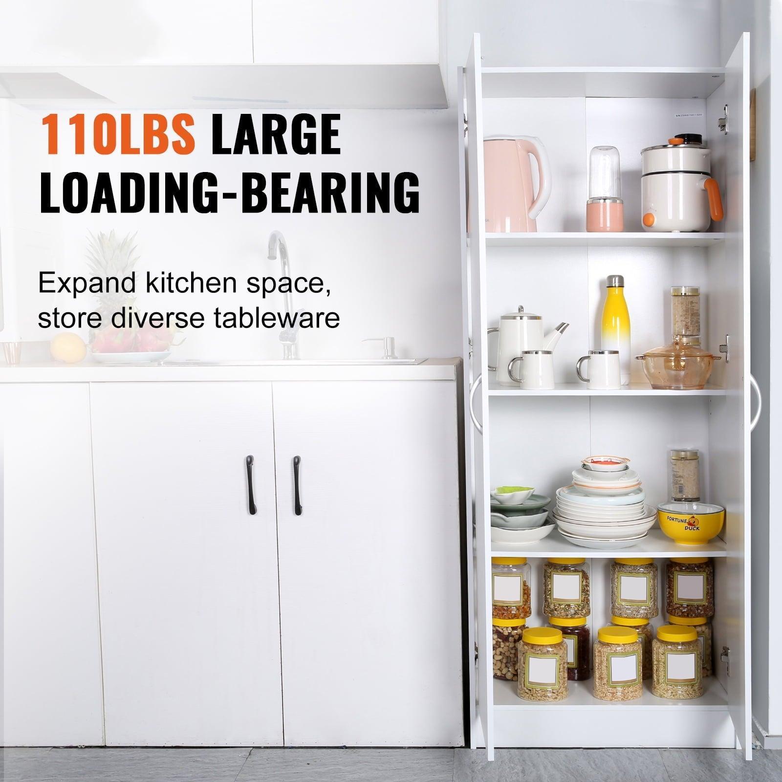 SKYSHALO Kitchen Pantry Cabinet with Doors & Adjustable Shelves – 24