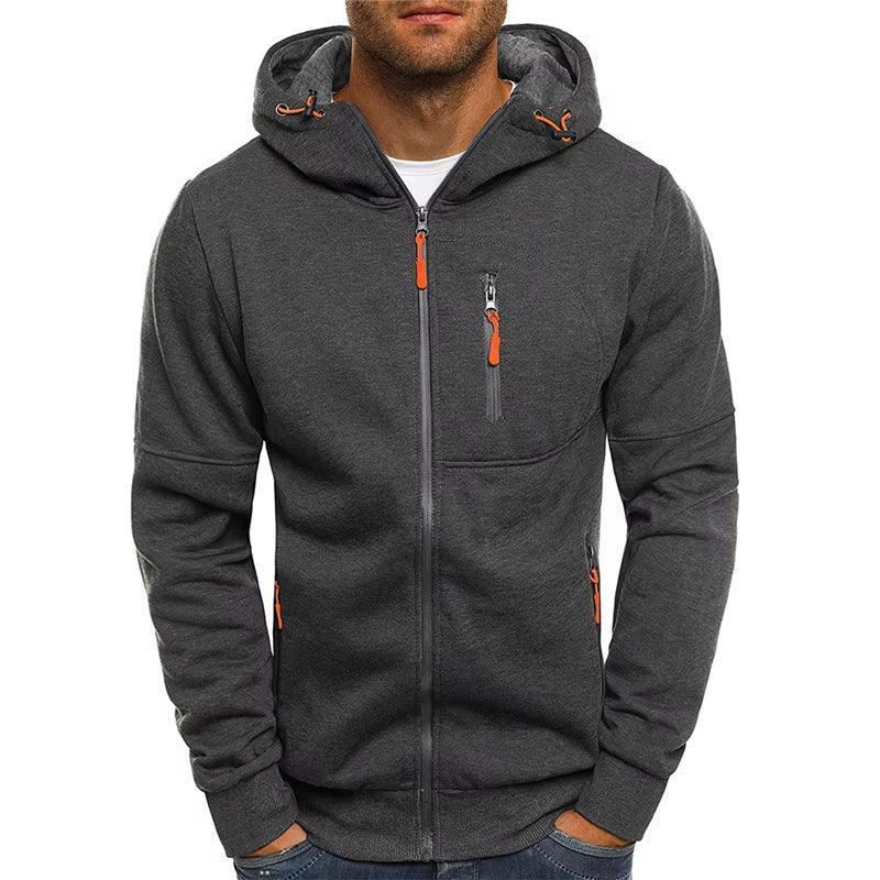 Men's Hooded Jacket - Zipper Fashion Brand Casual Outerwear Hoodie - ClubOn