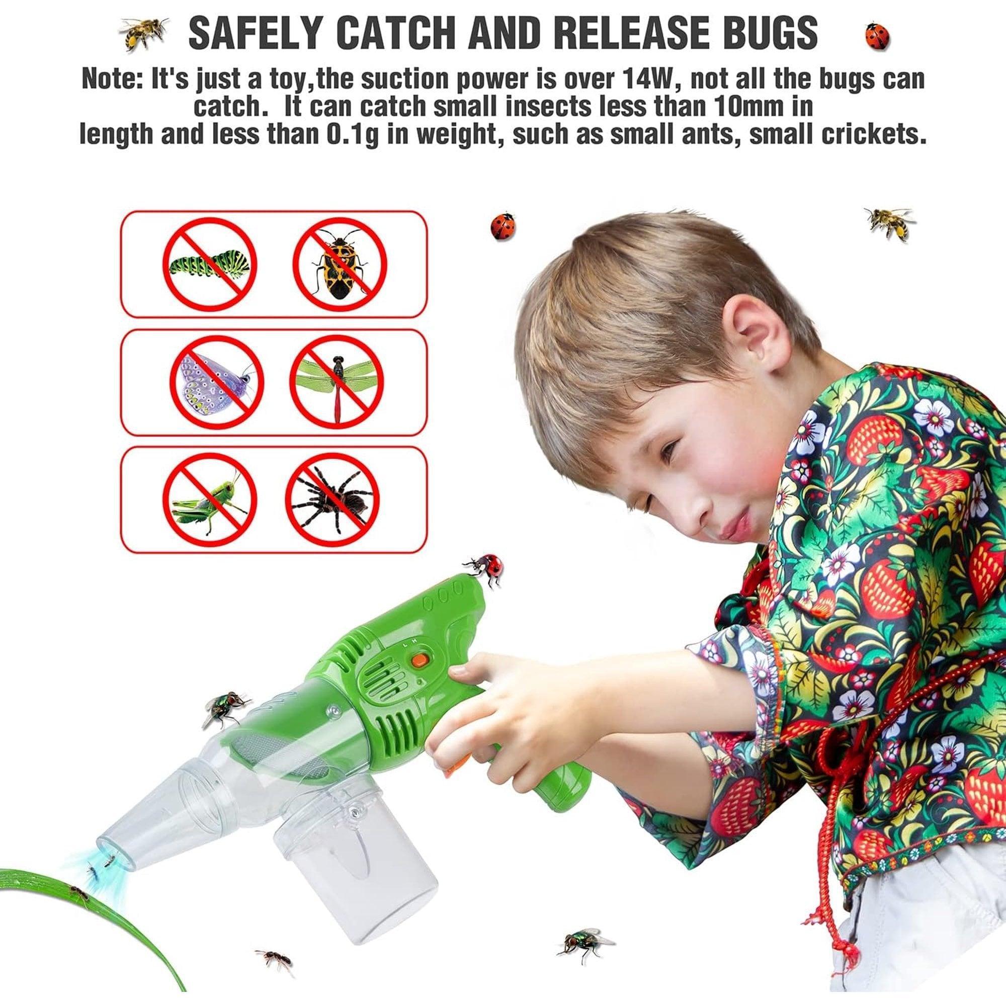 Toddlerino Outdoor Explorer Toys for Kids – Bug Catcher Kit, Plastic Vacuum Catcher Gun, Critter Keeper Habitat, Live Insect Terrarium Kit, Observation Cup, Tweezers – Gift for 3 Years Old - ClubOn