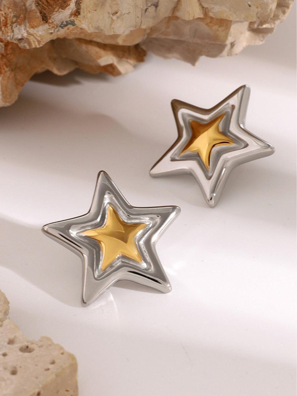 Stainless Steel Star Stud Earrings - ClubOn