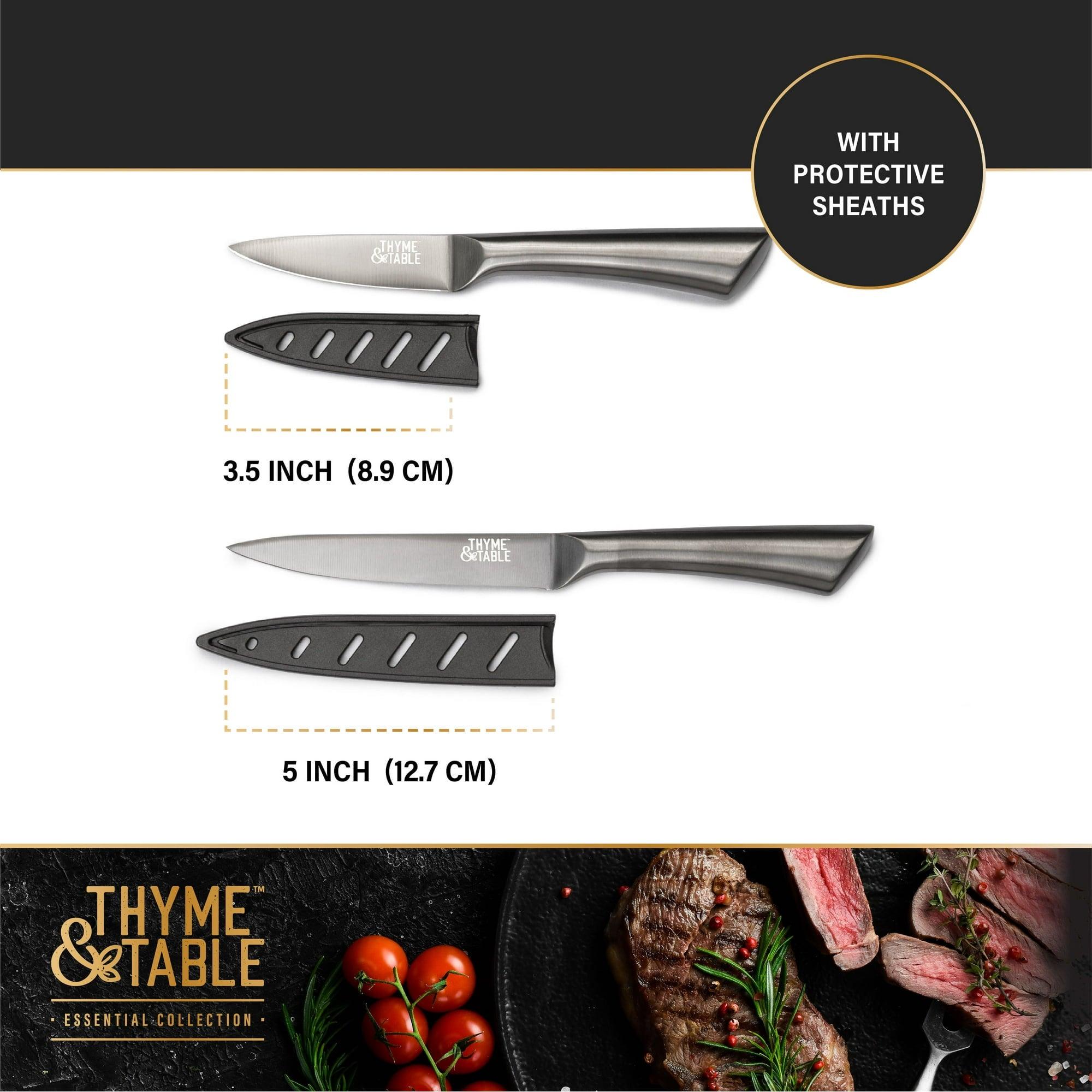 Thyme & Table Non-Stick Coated High Carbon Stainless Steel Chef's Knives, 3-Piece Set - ClubOn