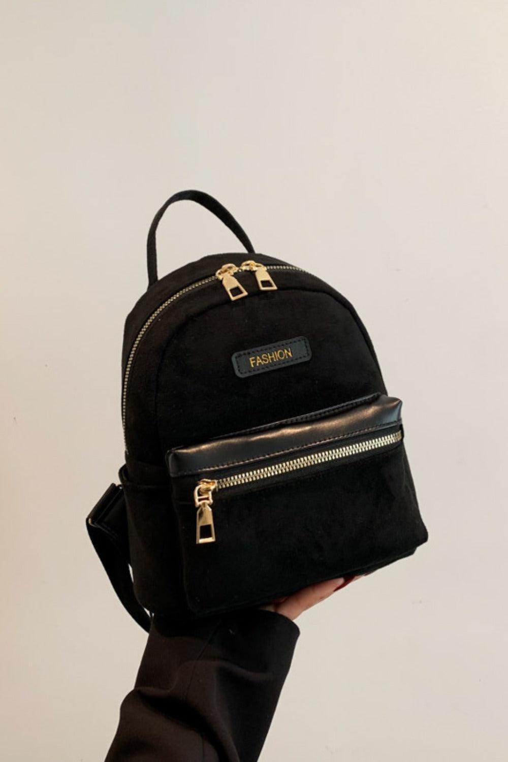 Suede Adjustable Strap Backpack Bag - ClubOn