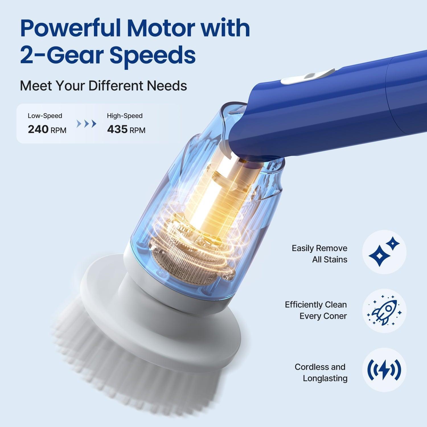 iDOO Electric Spin Scrubber, Cordless Shower Scrubber with Adjustable Extension Handle for Bathtub, Tile, and Floor Cleaning - ClubOn