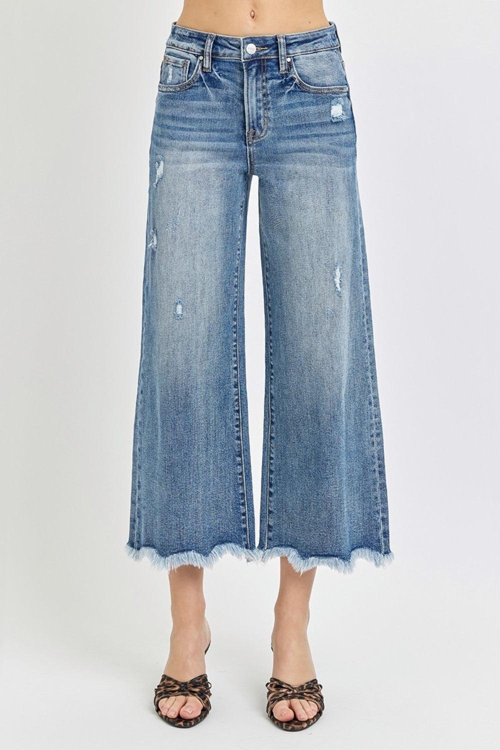 Risen High Rise Cropped Flare Jeans - ClubOn