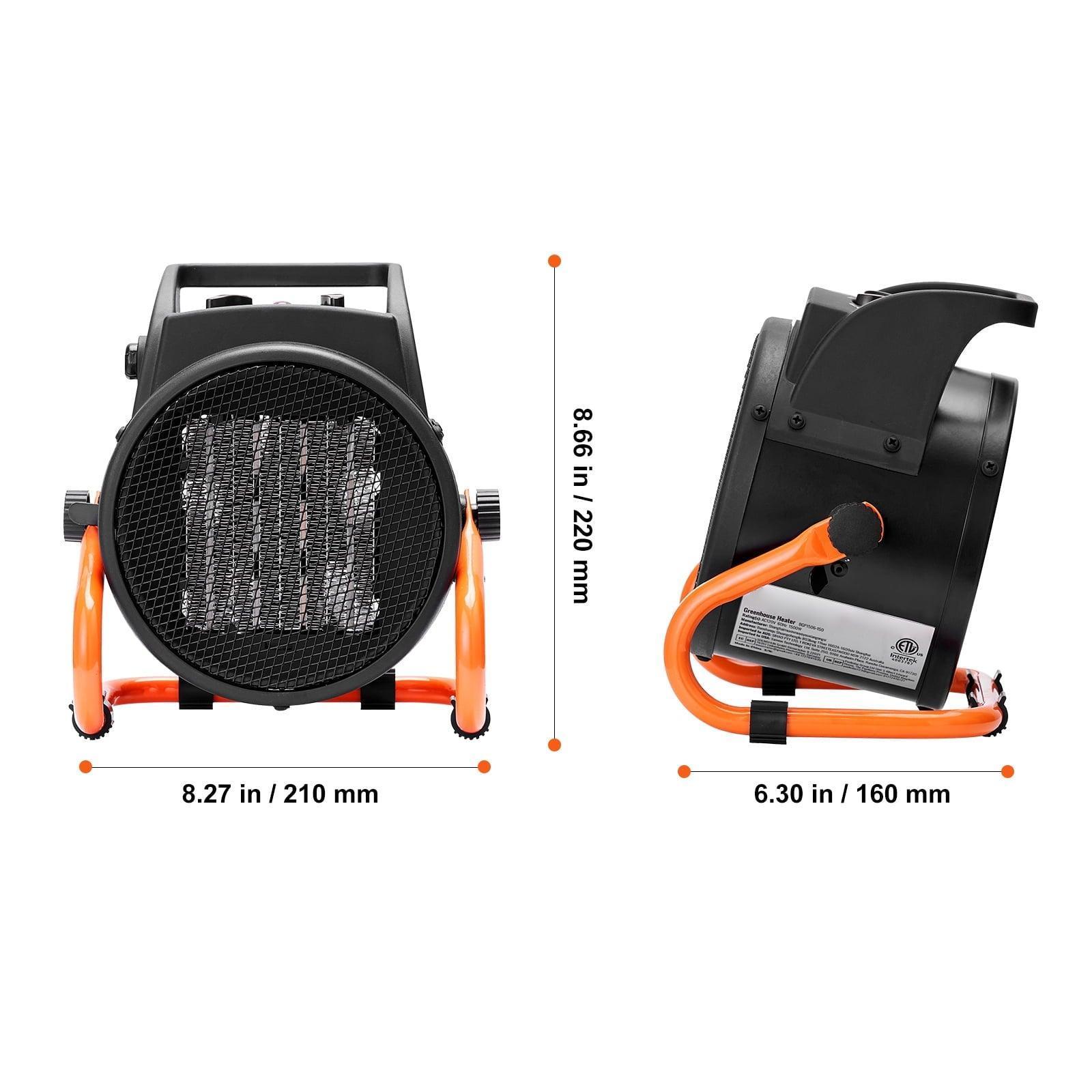 SKYSHALO Greenhouse Heater – 1500W PTC with Thermostat, 3-Speed Fan, Portable Heater for Greenhouse, Flower Room, Office - ClubOn