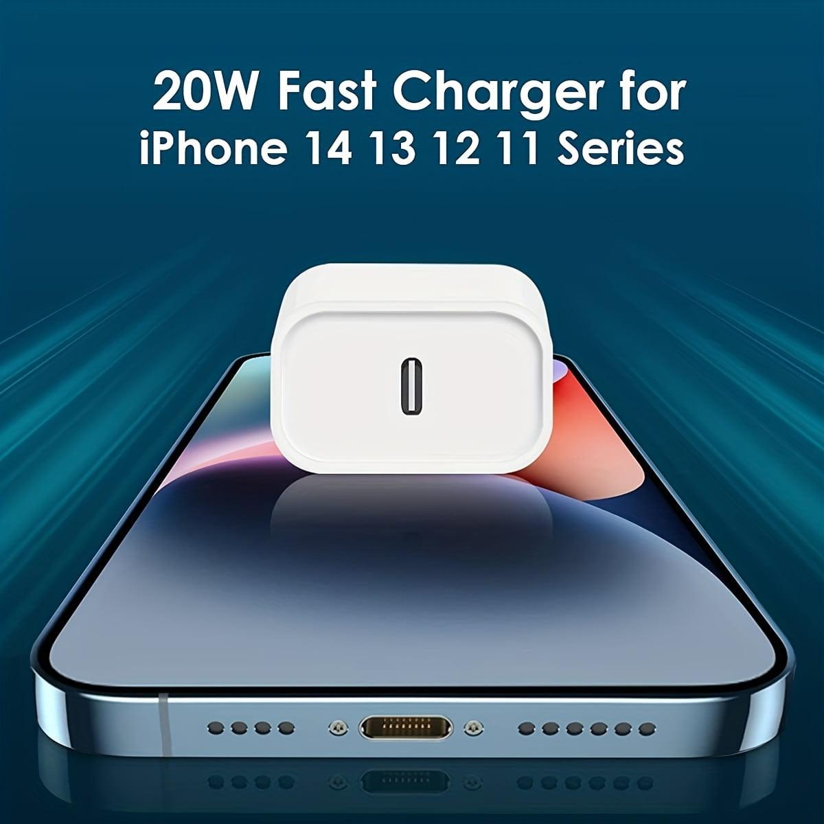 USB C Charger Fast Charging, 2-Pack 20W USB C Wall Charger Block with 6FT Type-C to Lightning Cables, Compatible with iPhone 14/13/12/11/XS/XR/X/8/iPad – White - ClubOn