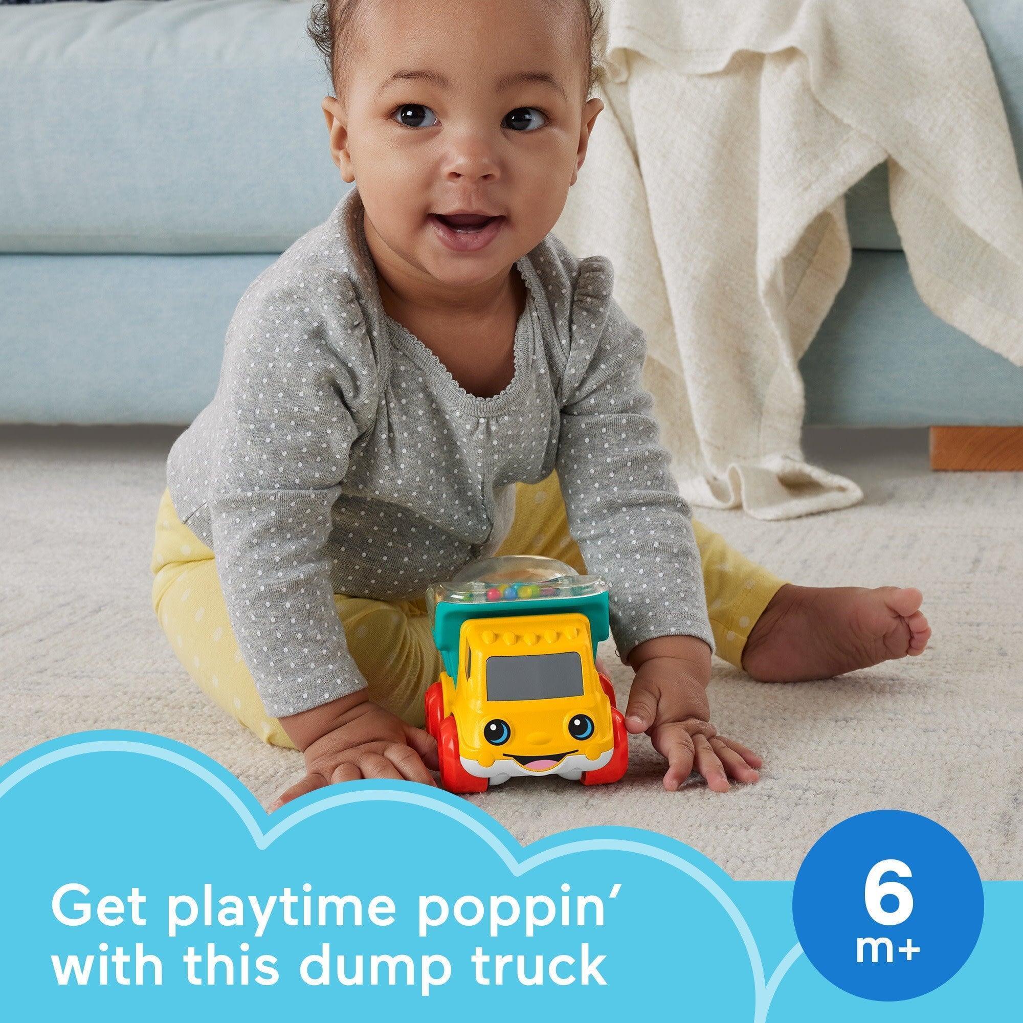 Fisher-Price Poppity Pop Dump Truck Push-Along Toy – Ball Popper Vehicle for Infants - ClubOn