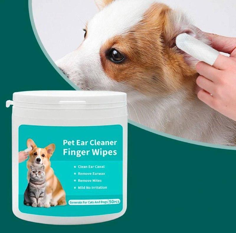 50pcs Dog & Cat Ear Cleaning Wipes - Odor Remover - ClubOn