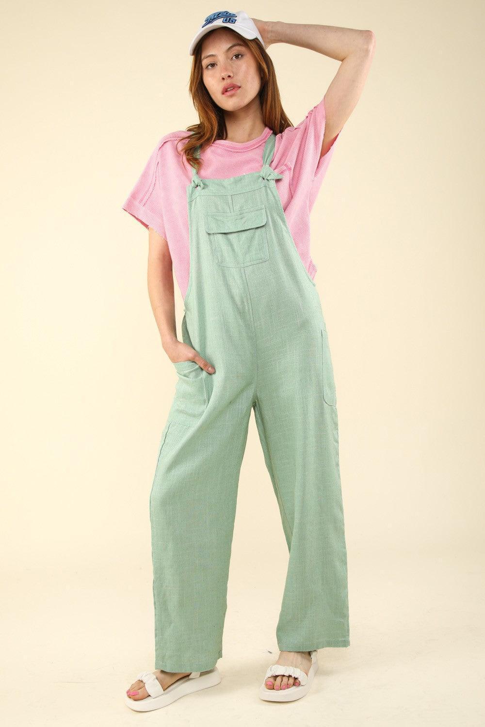 VERY J Knot Strap Jumpsuit with Pockets - ClubOn