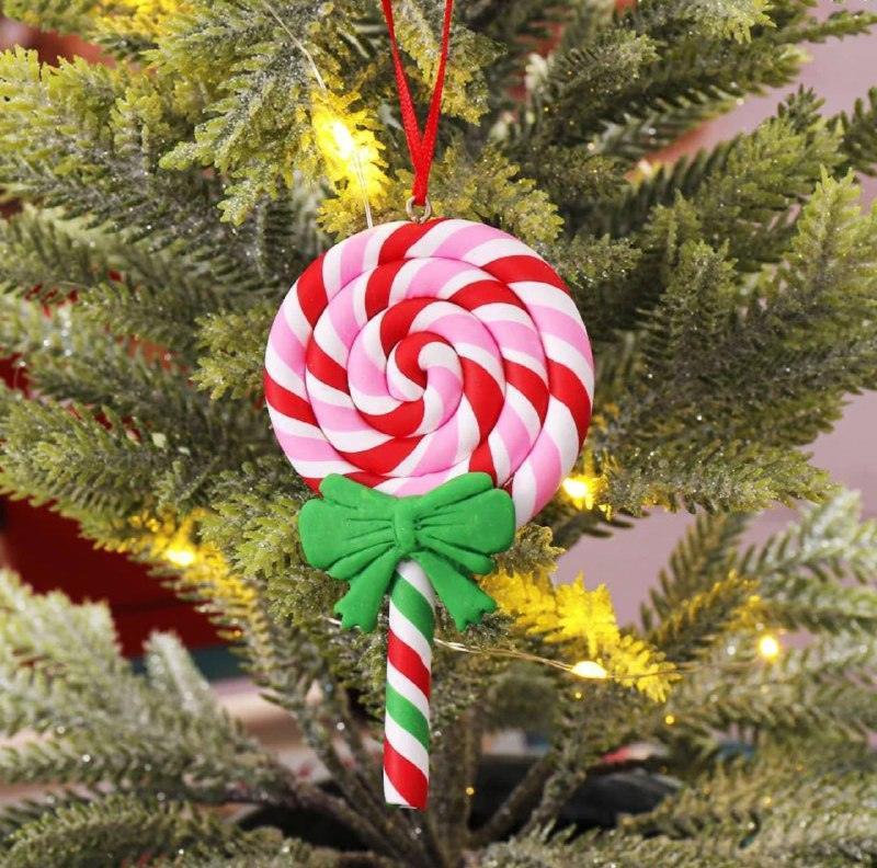 Cute Clay Lollipop Pendant | Christmas Tree Hanging Ornament - ClubOn