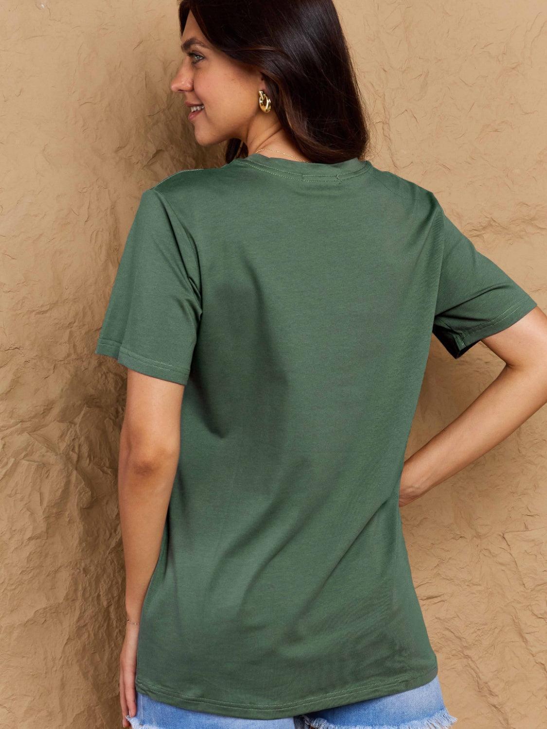 Full Size Round Neck Short Sleeve T-Shirt - ClubOn