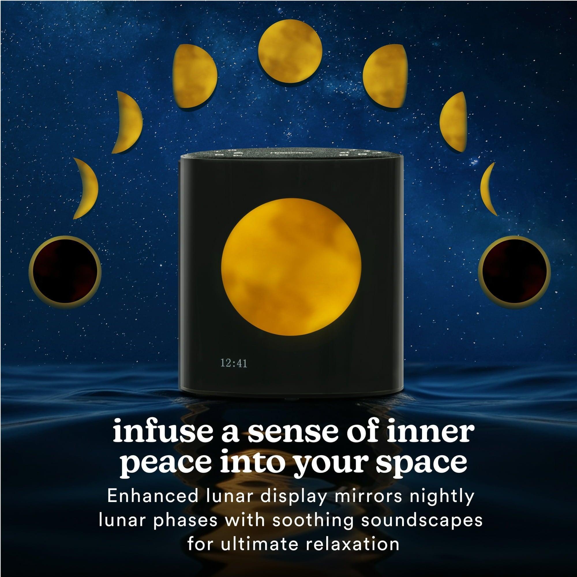 Homedics Sound Sleep Moon Dream Sound Machine & Clock with Lunar Cycle Display – 18 Soothing Sounds - ClubOn