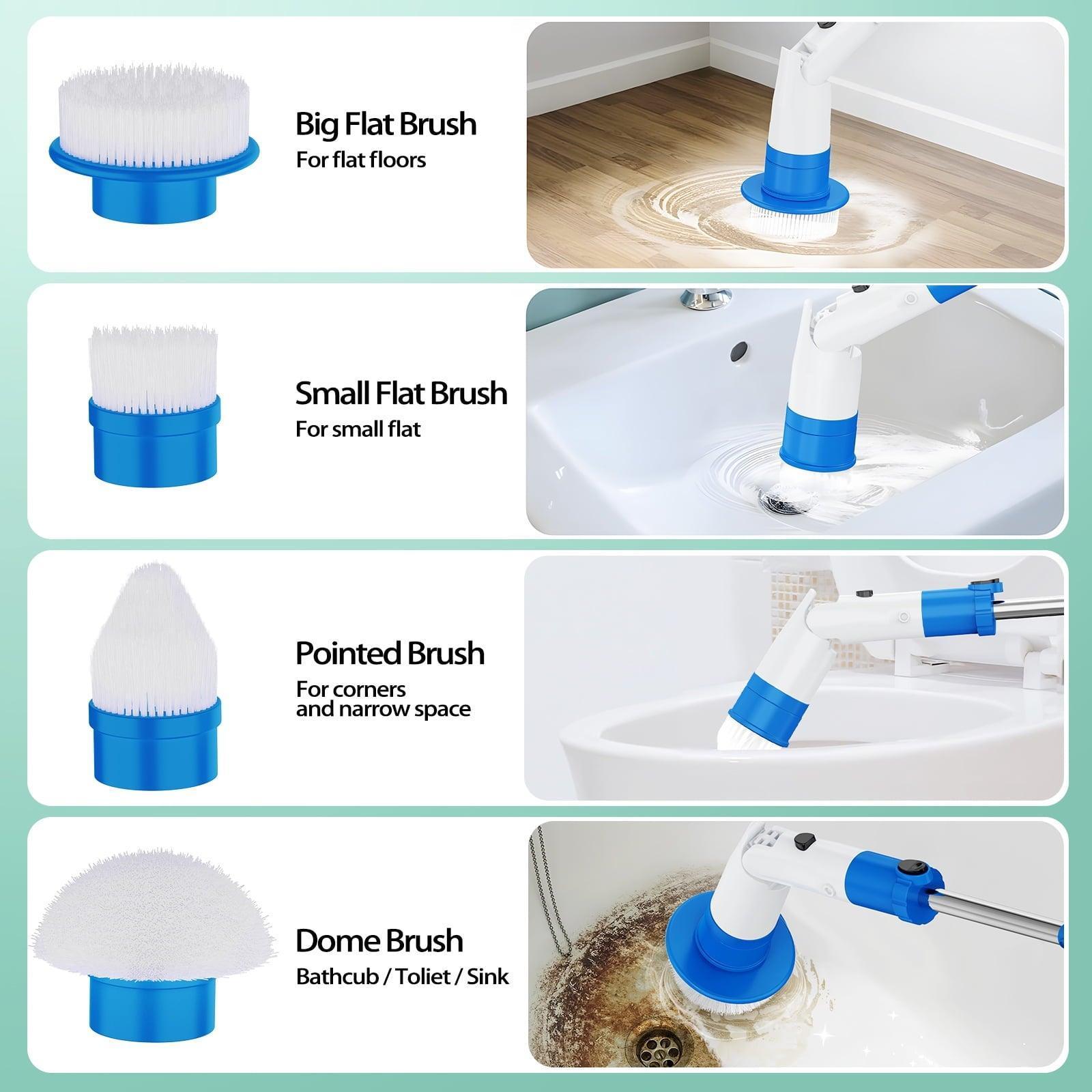 InnOrca Electric Spin Scrubber 2024, Cordless Power Cleaning Brush with 7 Replacement Brush Heads & Extension Arm for Bathtub, Grout, Tile & Floor - ClubOn