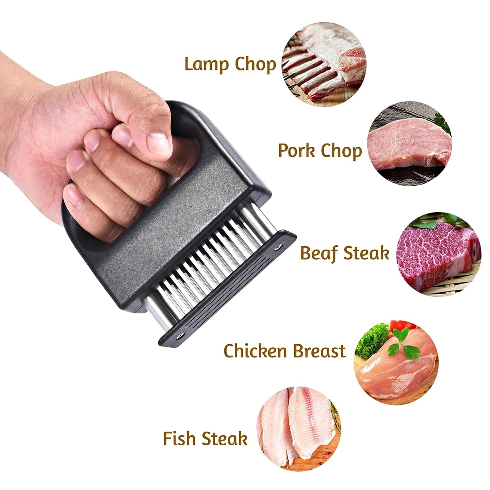 Bundlepro Black Plastic Meat Tenderizer – 48 Stainless Steel Needle Blades - ClubOn