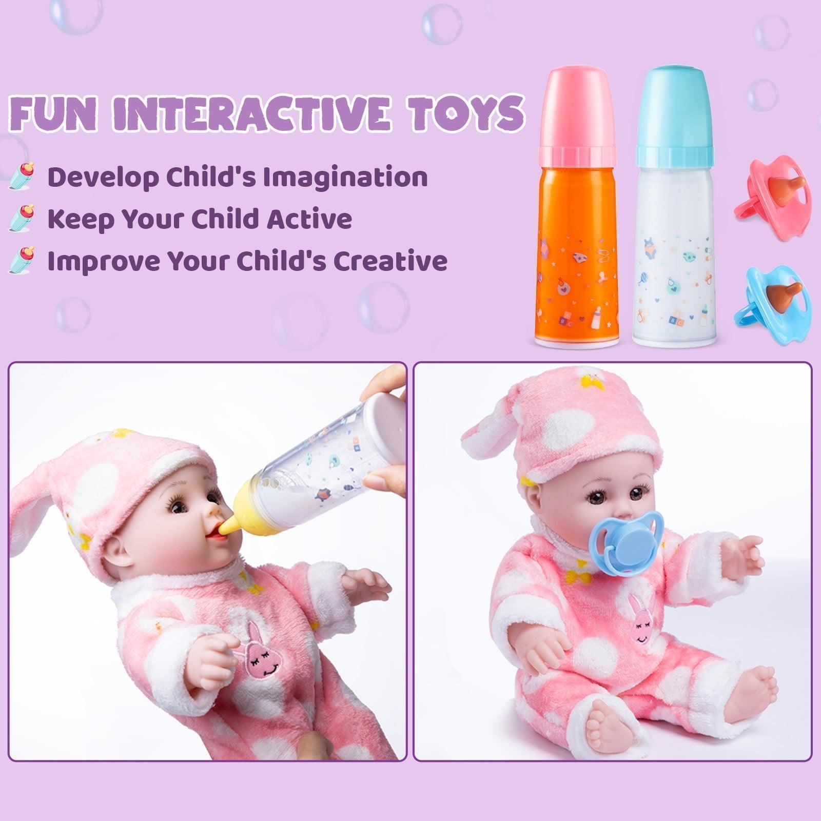 SYNCFUN Baby Doll Magic Bottle Set – 4 Pieces (Orange/White/Blue) - ClubOn