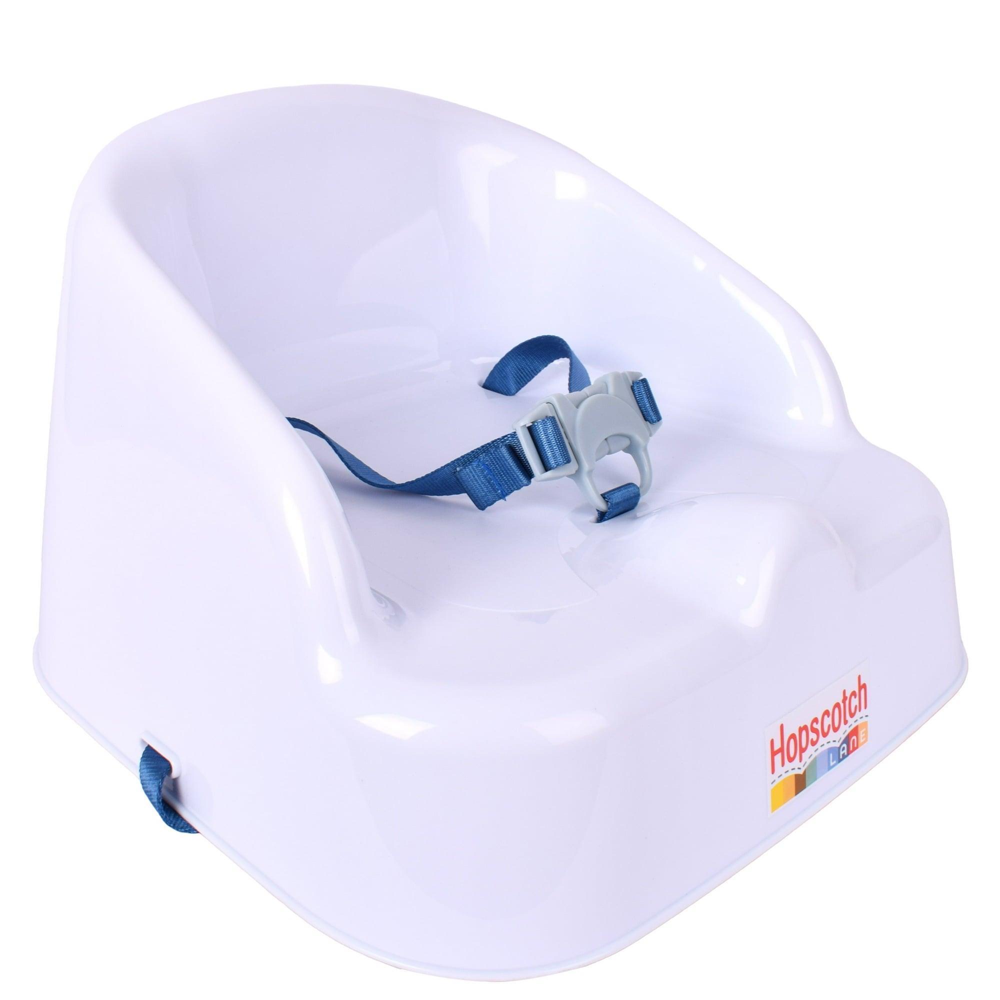 Hopscotch Lane Booster Seat with Straps, White – For Children 6+ Months - ClubOn