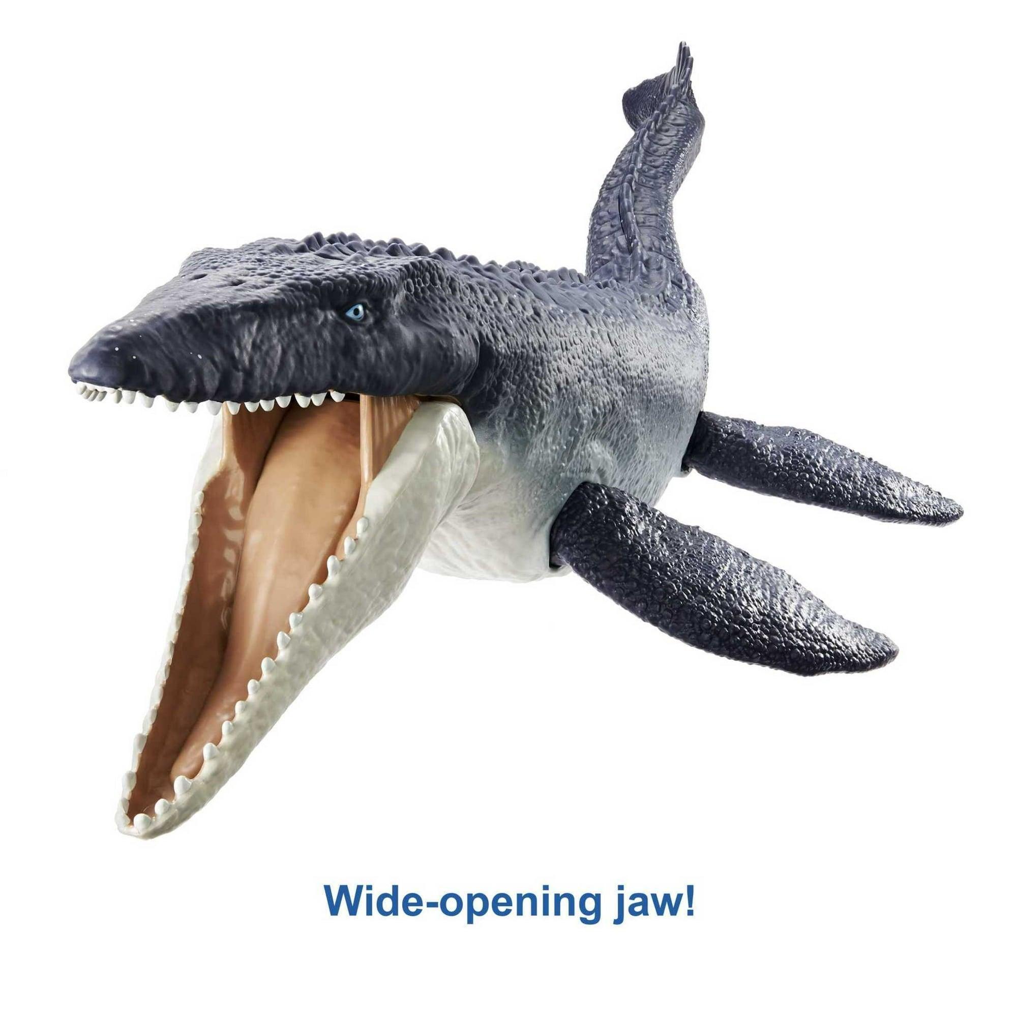 Jurassic World Dominion Mosasaurus Dinosaur Toy – 29 Inch Poseable Action Figure with DNA Code - ClubOn
