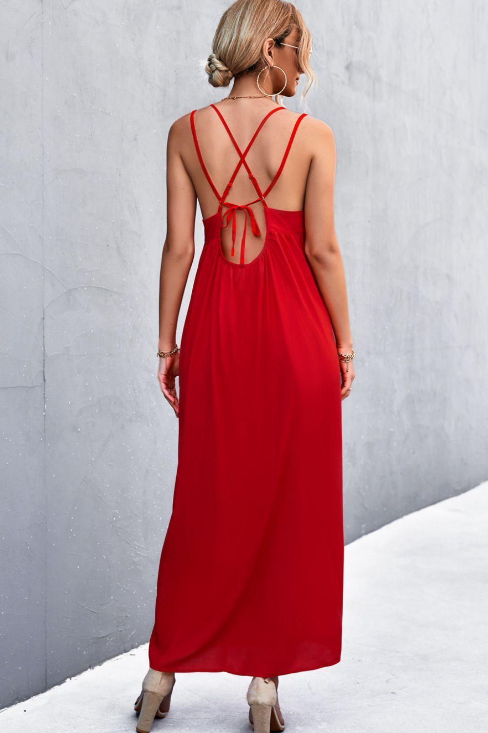 Double Strap Tie Back Dress - ClubOn