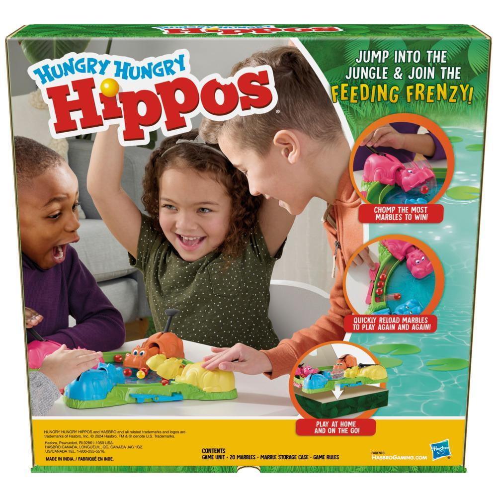 Hungry Hungry Hippos Board Game for Preschoolers, 2-4 Players, Ages 4+ - ClubOn