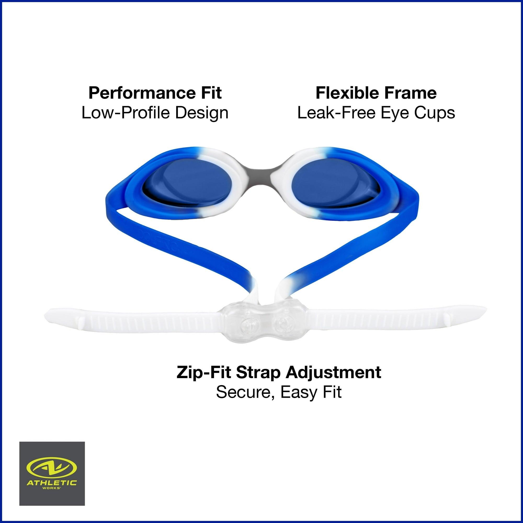 Athletic Works Immersion Junior Swim Goggles for Kids, Blue, Anti-Fog, UV Protection - ClubOn