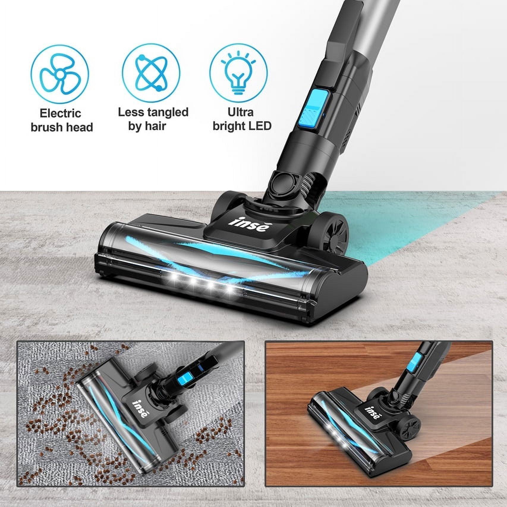 INSE Lightweight Cordless Stick Vacuum Cleaner - 25kPa Suction, 45min Runtime - ClubOn