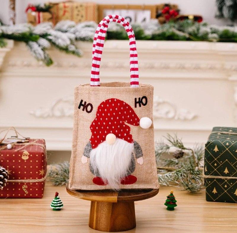 Christmas Linen Gift Bag – Children's Handbag Holiday Decor - ClubOn