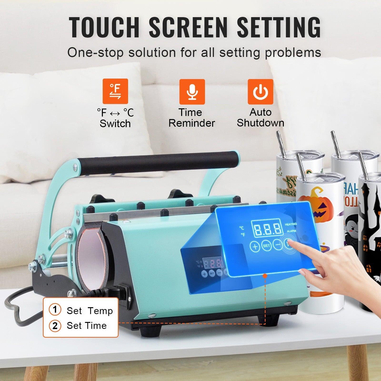 SKYSHALO Tumbler Heat Press Kit – 8pcs 20oz Sublimation Tumblers & Cup Press for 11-30oz Mugs - ClubOn