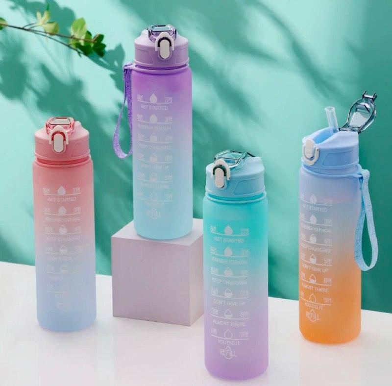 Portable Motivational Sports Water Bottle with Time Marker - ClubOn