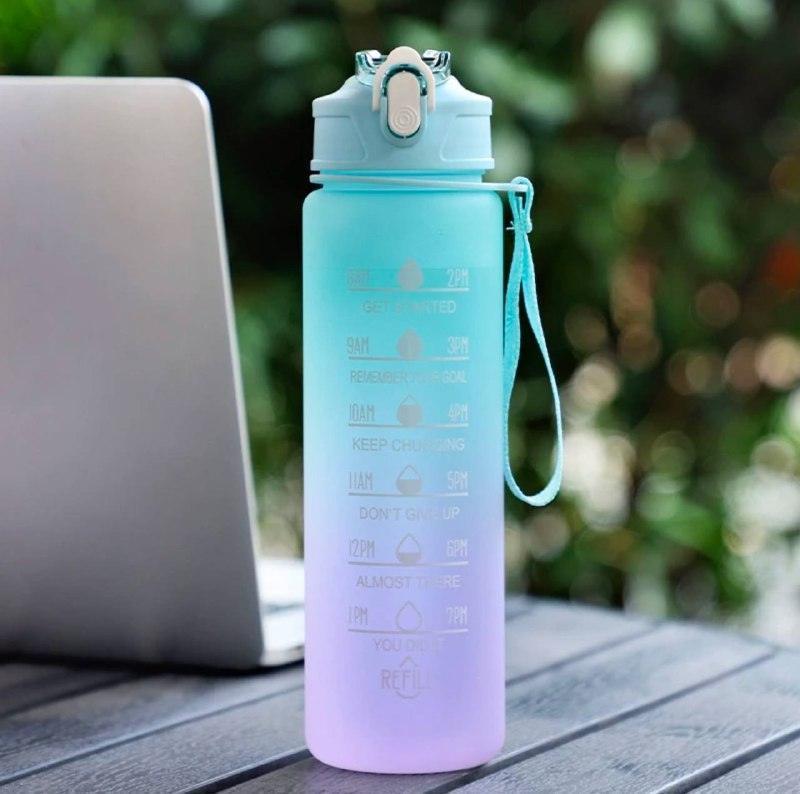 Portable Motivational Sports Water Bottle with Time Marker - ClubOn