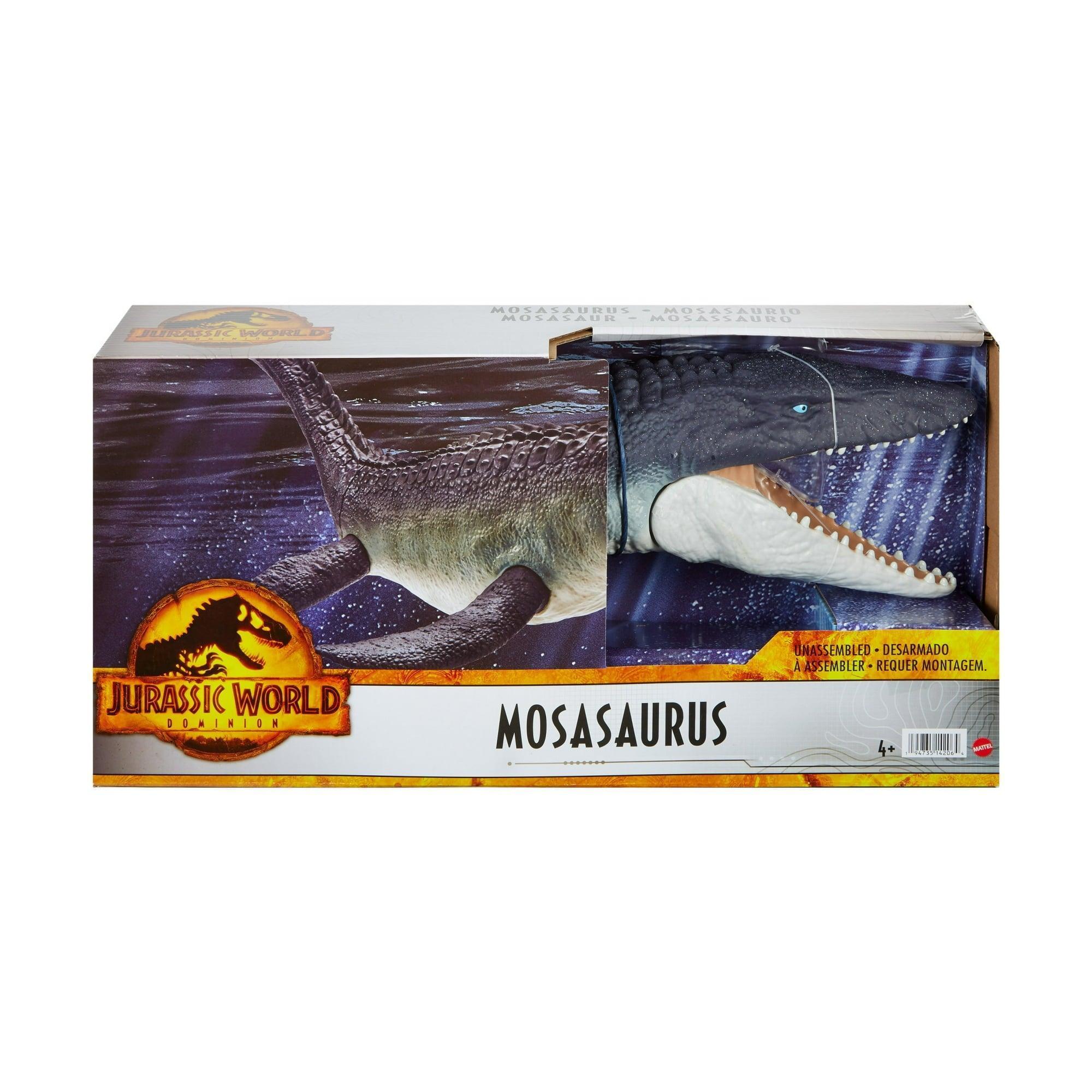 Jurassic World Dominion Mosasaurus Dinosaur Toy – 29 Inch Poseable Action Figure with DNA Code - ClubOn
