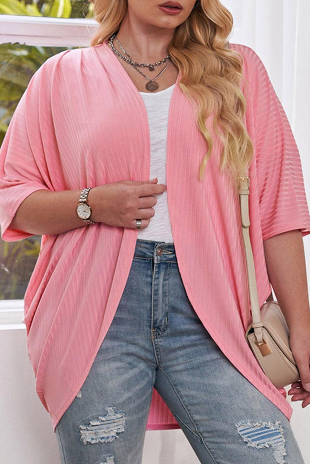 Plus Size Ribbed Cocoon Cover Up - ClubOn