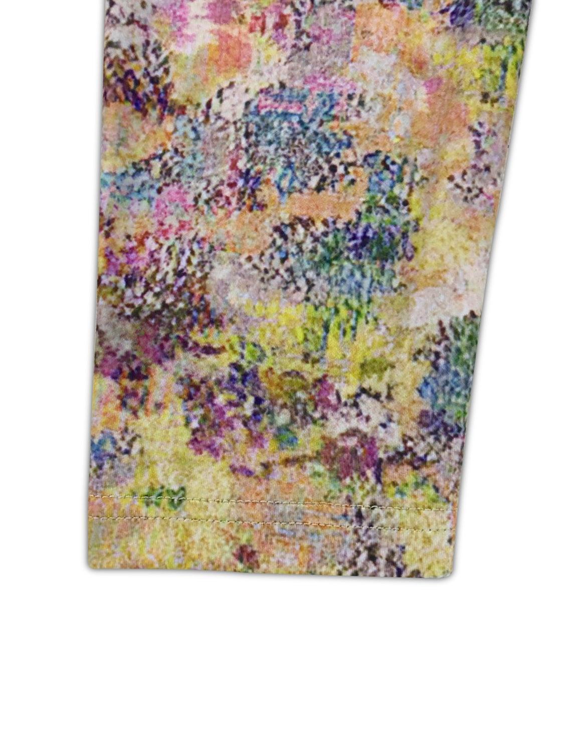 Plus Size Printed Round Neck Long Sleeve Dress - ClubOn