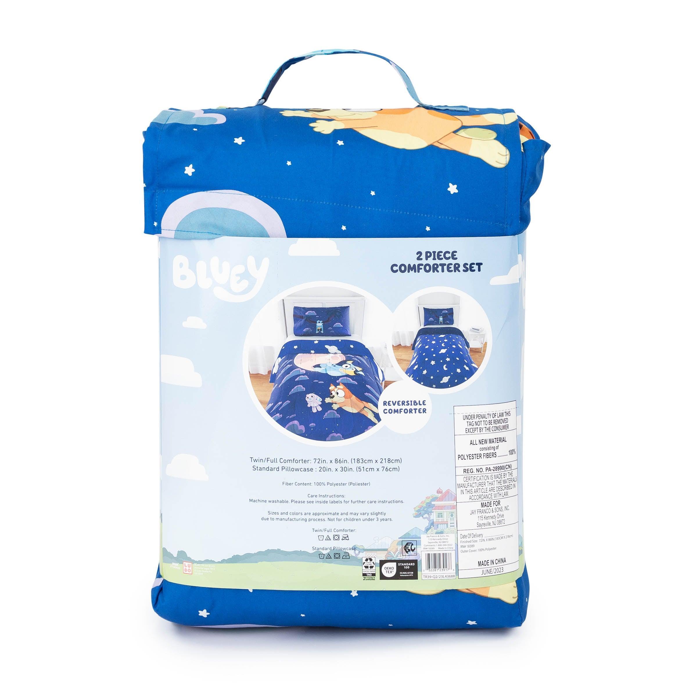 Bluey Kids Comforter and Sham, 2-Piece Set, Twin/Full, Reversible - ClubOn