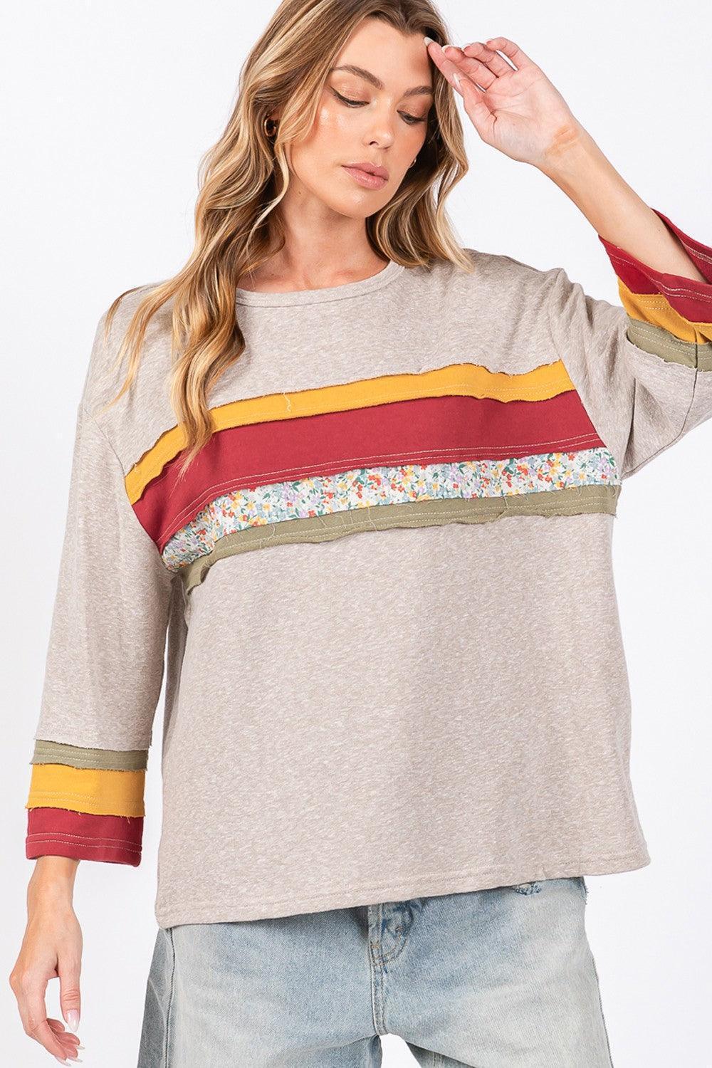 SAGE + FIG French Terry Color Block T-Shirt - ClubOn