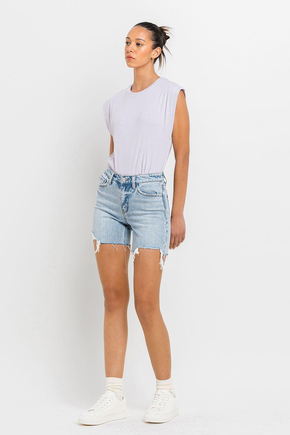 Vervet by Flying Monkey High Rise Denim Shorts - ClubOn