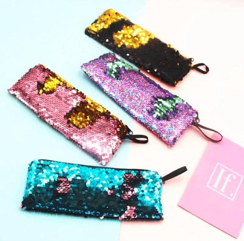 Sequin Pencil Case - Flash Sequin Pen Bag for School Supplies - ClubOn