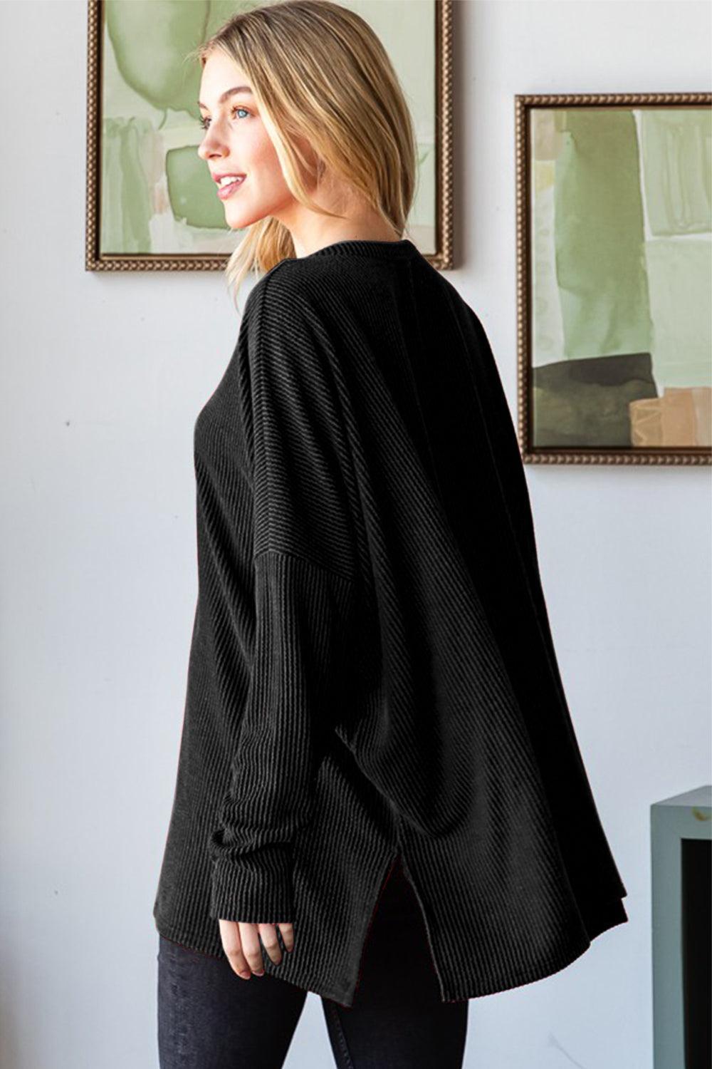 Heimish Sequin Nutcracker Long Sleeve Ribbed Top - ClubOn