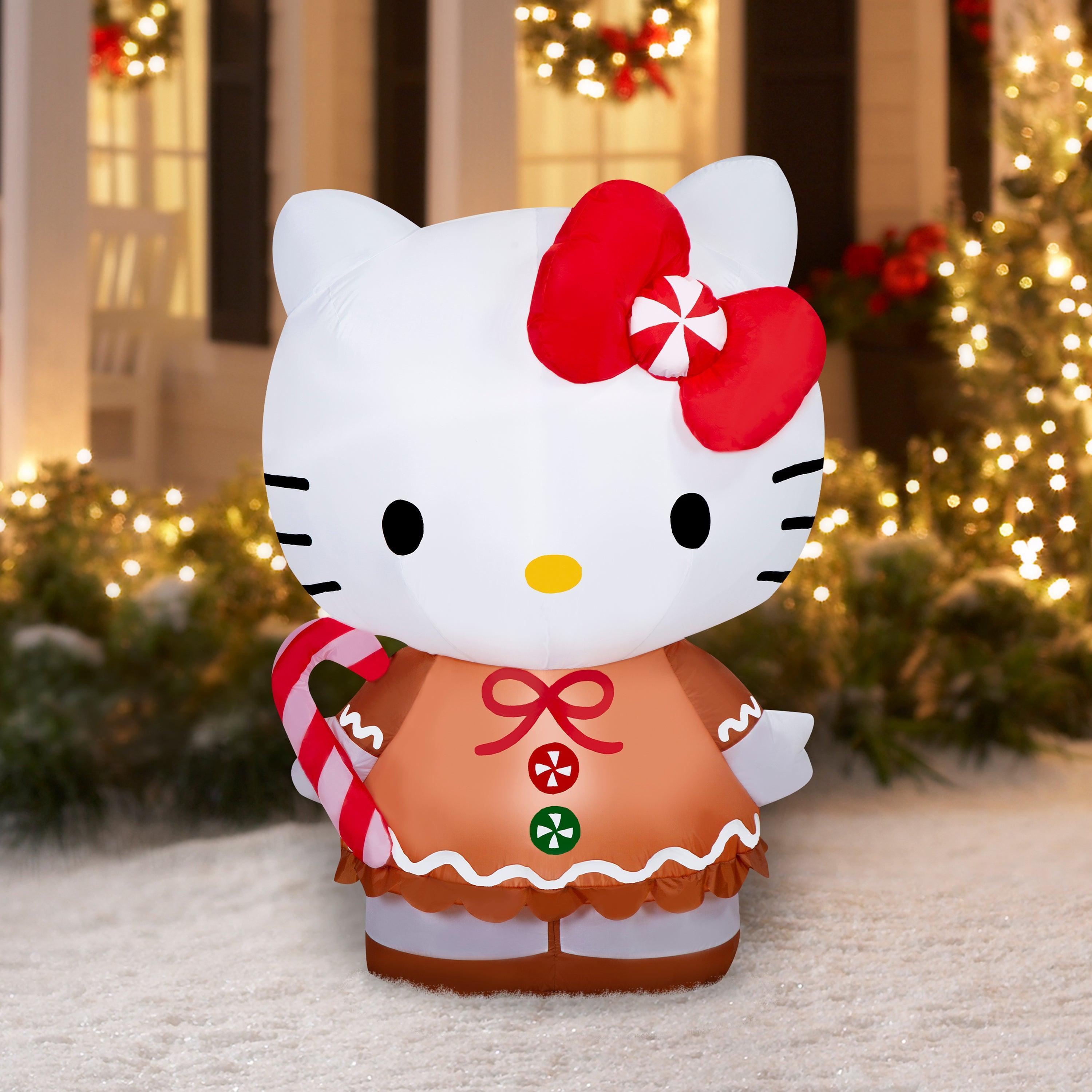 Hello Kitty Christmas Airblown Inflatable Yard Decoration, 4.5 ft - ClubOn