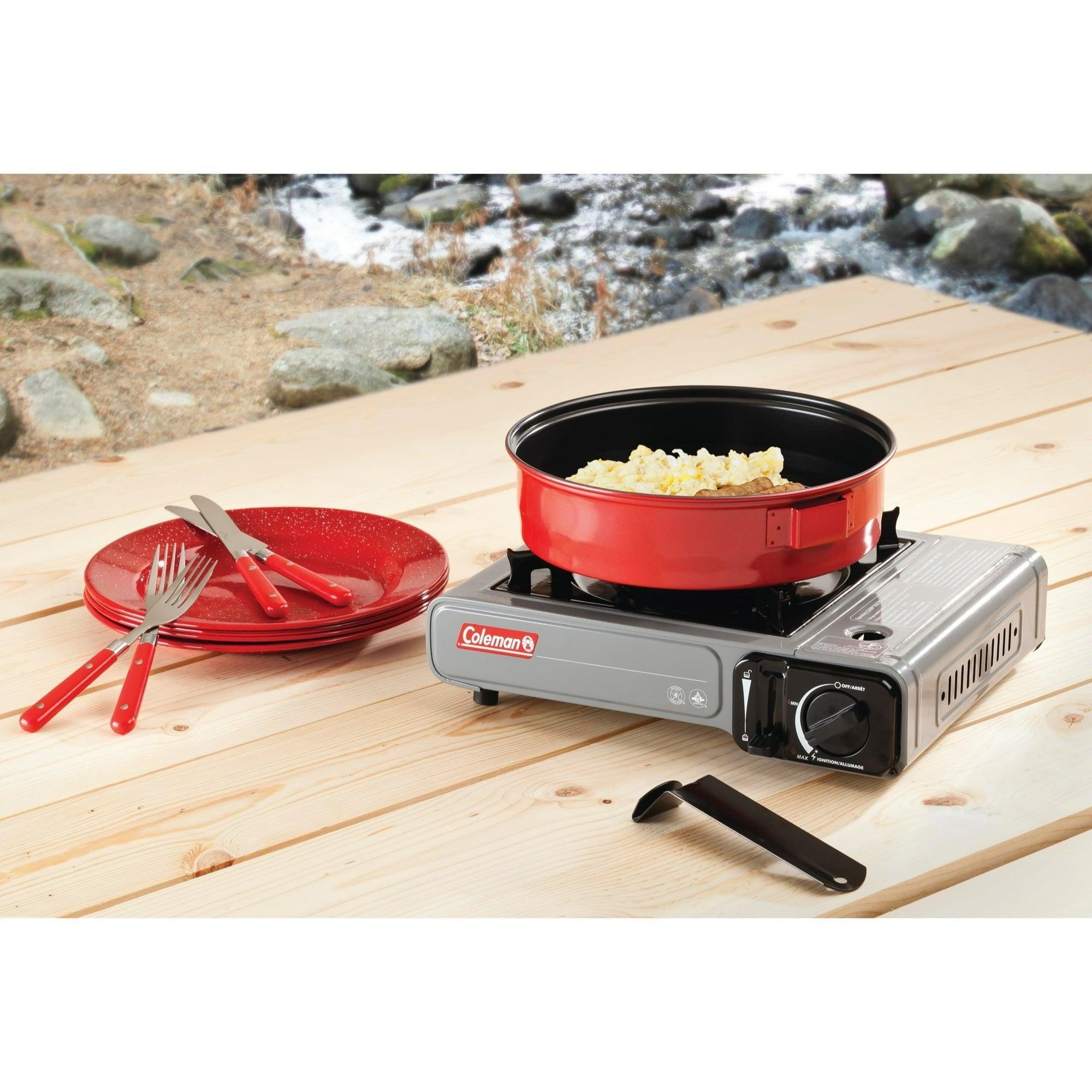 Coleman Tabletop Portable Butane Gas Camping Stove, 1 Burner, Gray - ClubOn