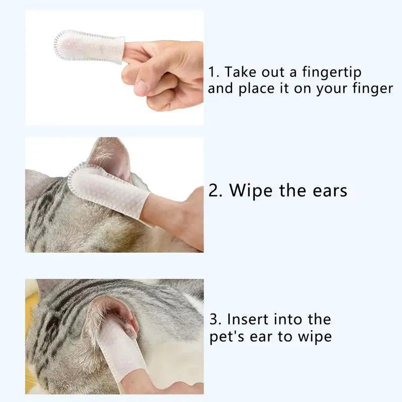 50pcs Dog & Cat Ear Cleaning Wipes - Odor Remover - ClubOn