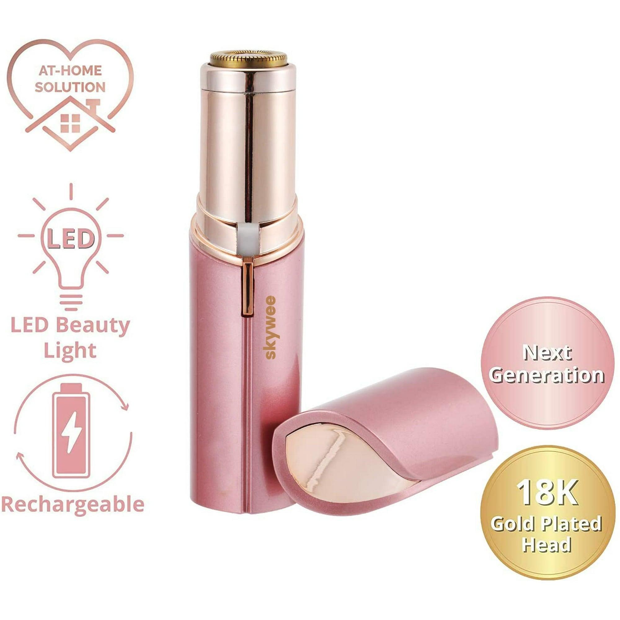 Skywee Painless Hair Removal for Women, Rechargeable Facial Hair Remover, 2 x Replacement Heads, Best Electric Shaver for Upper Lip, Chin, & Mustache - ClubOn