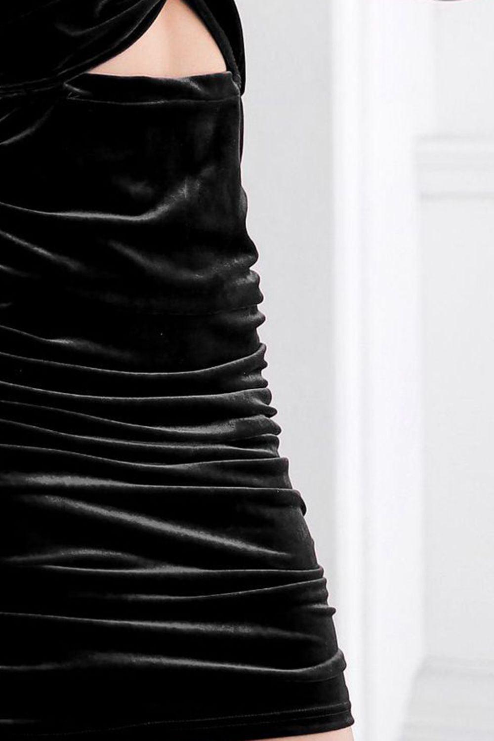 Twist Front Cutout Long Sleeve Dress - ClubOn