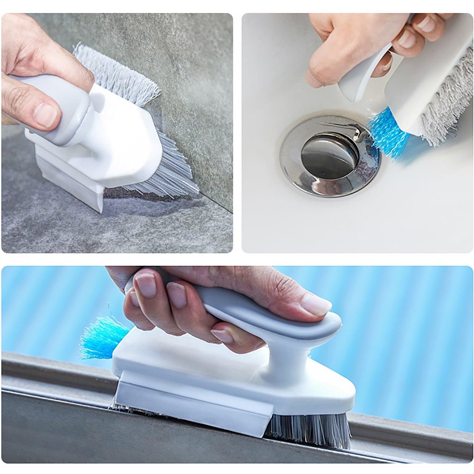 Giyblacko 4-in-1 Cleaning Brushes with Handles, Heavy Duty Floor Scrub Brush, Flexible Stiff Bristles for Bathroom, Shower, Sink, Carpet - ClubOn