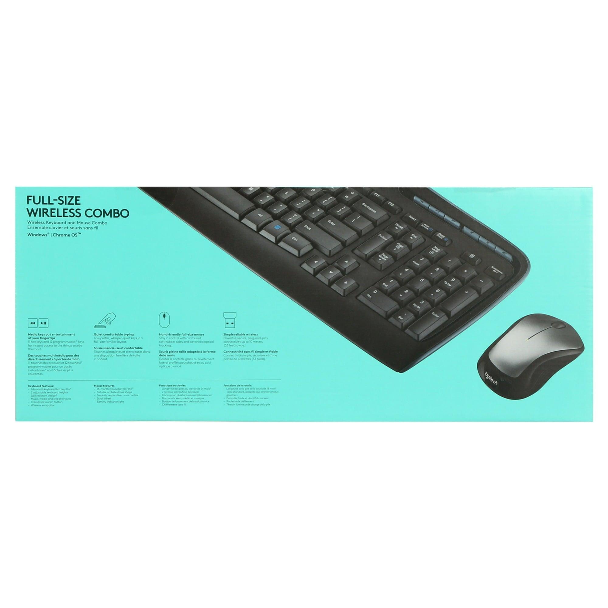 Full Size Wireless Combo – Keyboard and Mouse Set, Ergonomic Design, Reliable Wireless Connection - ClubOn